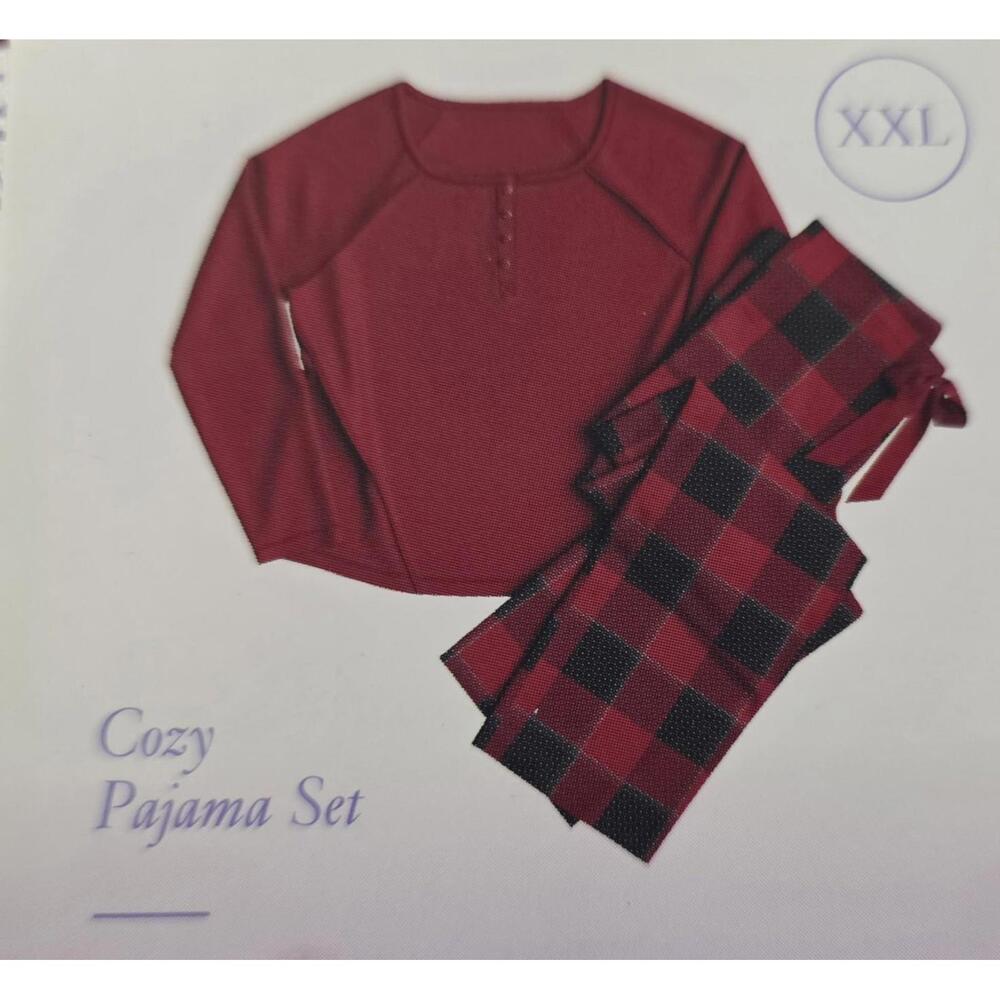 Stars Above Red Soft Pants Henley Top 2 Piece Piece Lounge/pajama Men's 2XL NWT